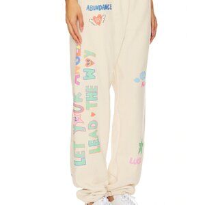 Women's Cream Graphic Joggers